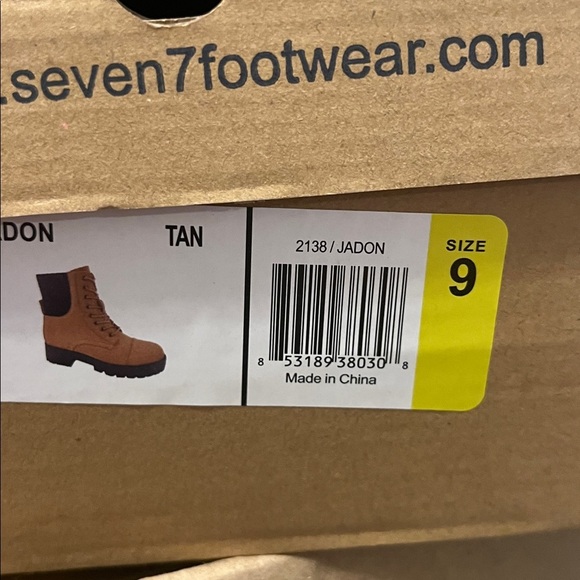 Seven7 Women’s NWB Jadon Boot Combat Hiking Textured Camel - Picture 5 of 5